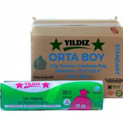 Yıldız Standart Orta Boy Mavi Çöp Torbası Ürün Kodu:913